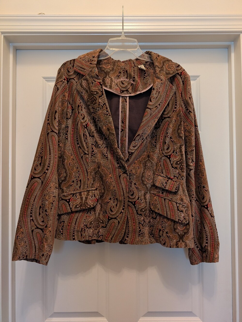 Caribbean Joe Brown Paisley Blazer Jacket